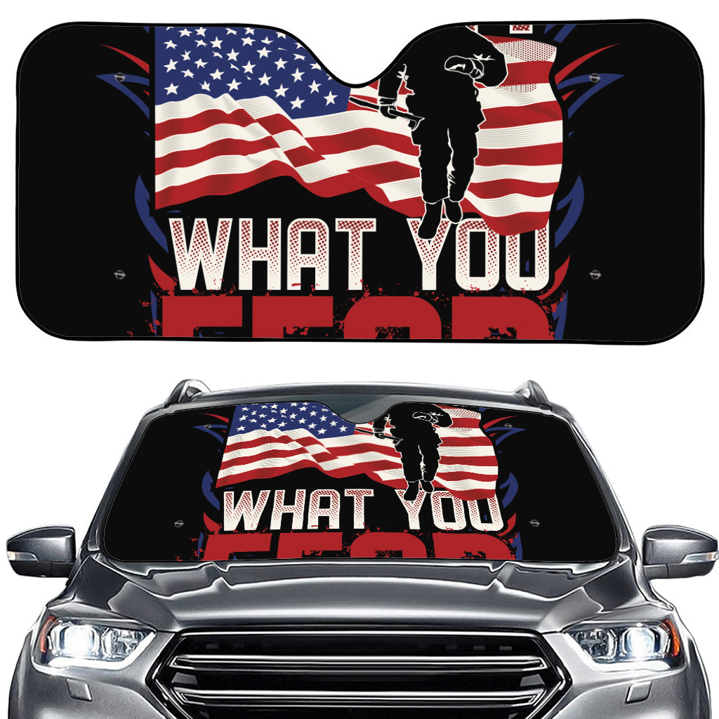 Firefighter I Fight What You Fear Print Car Windshield Sun Shade