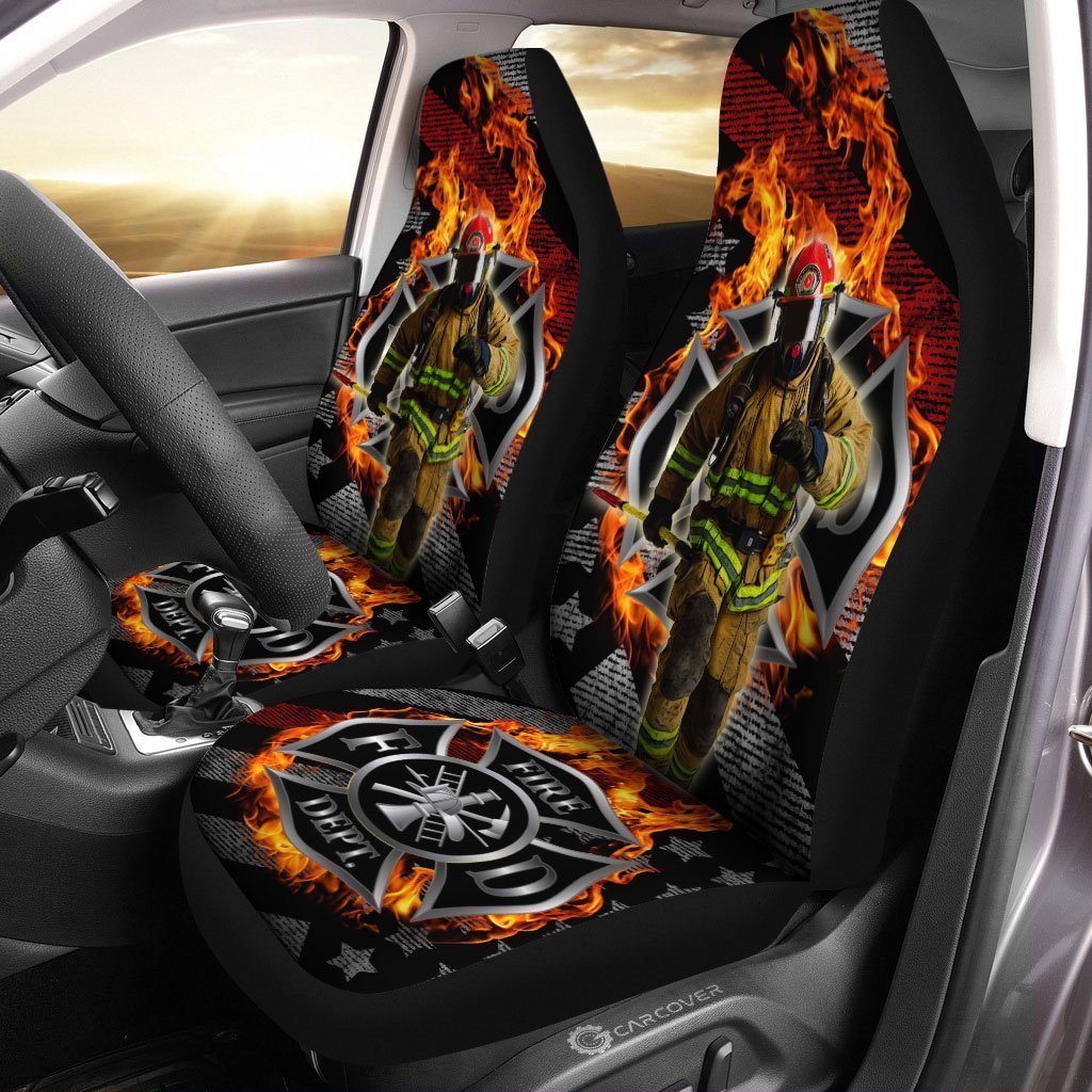 Fireman Car Seat Covers Custom American Firefighter Car Accessories
