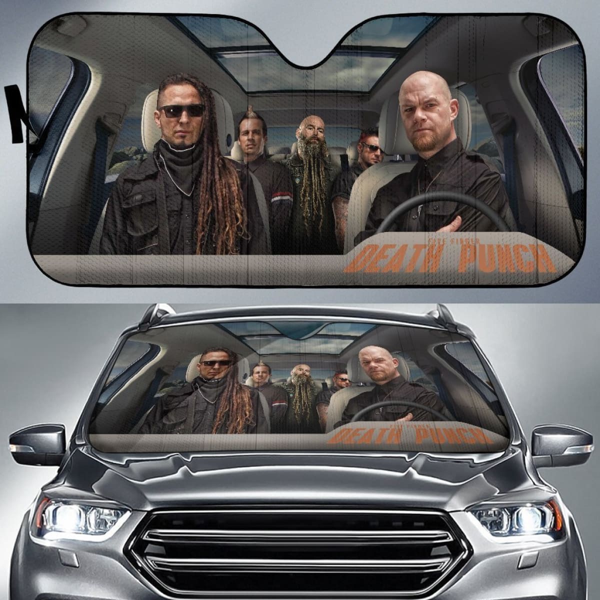 Five Finger Death Punch Car Sun Shade Rock Fan Sun Visor Universal Fit 174503