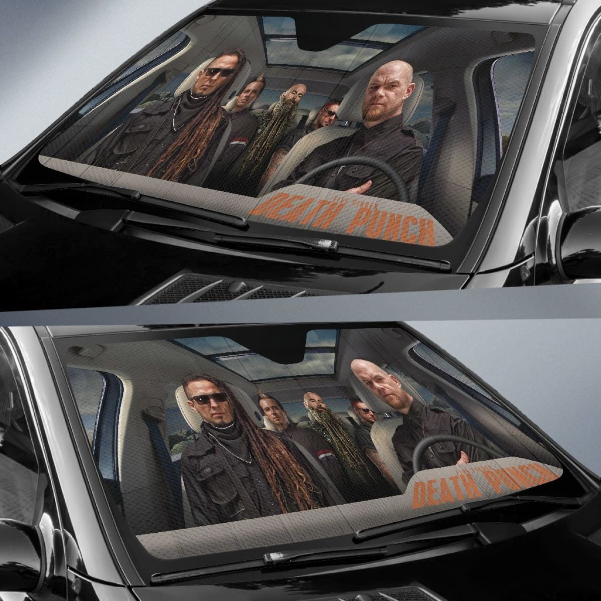 Five Finger Death Punch Car Sun Shade Rock Fan Sun Visor Universal Fit 174503