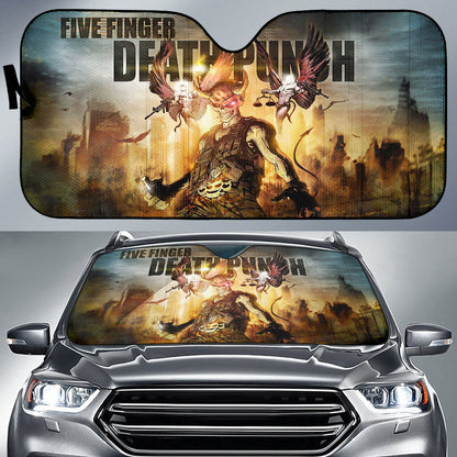 Five Finger Death Punch Rock Band Auto Sunshade Five Finger Death Punch Car Accessories Fan Gift Ci120907