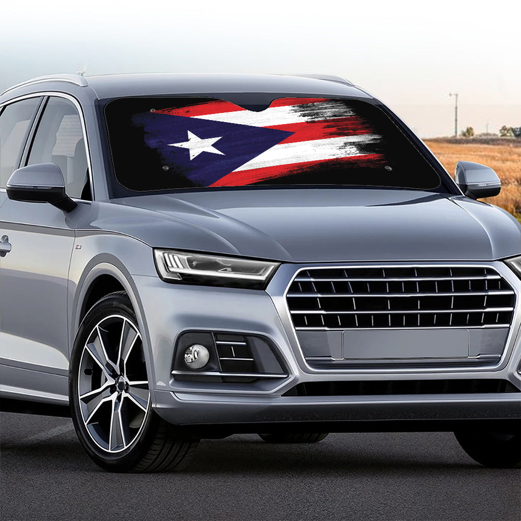 Flag Of Puerto Rico Print Car Windshield Sun Shade