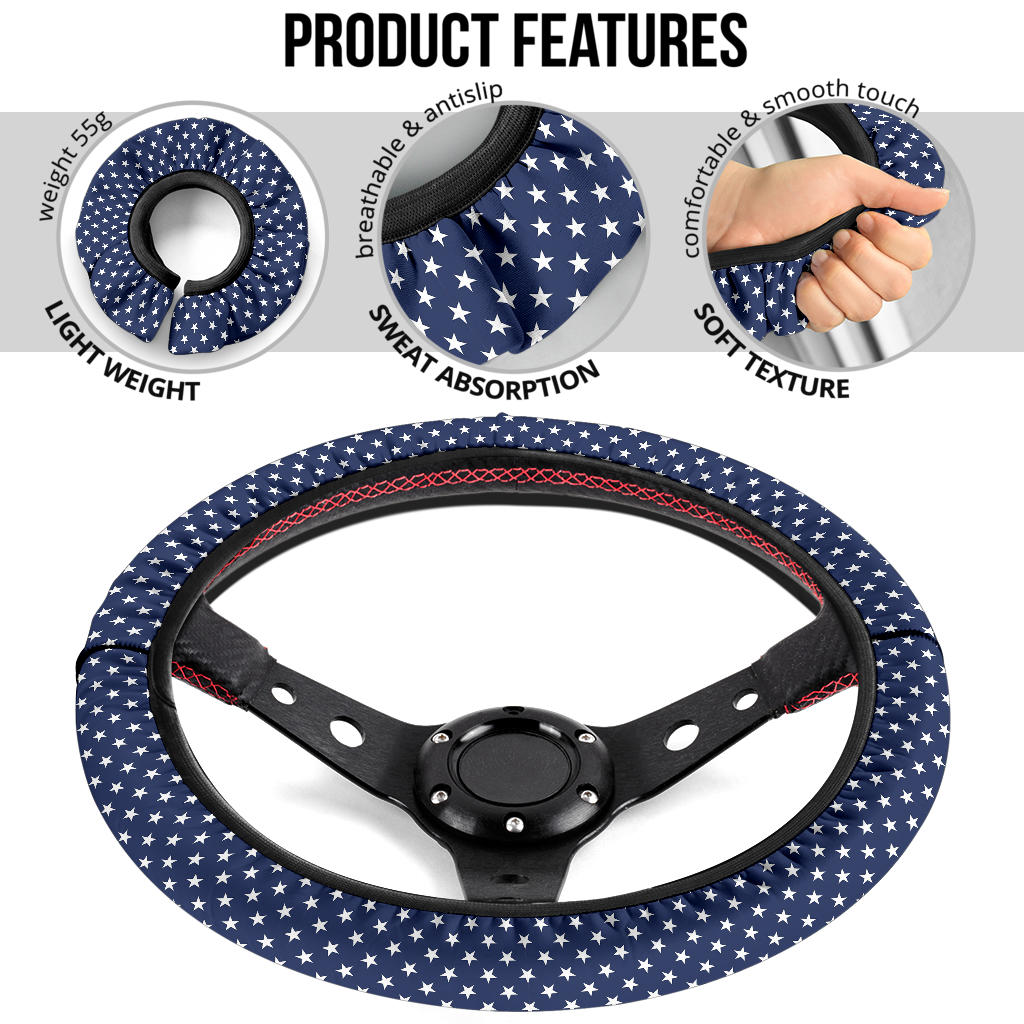 Flag USA Star Premium Car Steering Wheel Cover