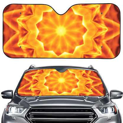 Flame Kaleidoscope Print Car Windshield Sun Shade