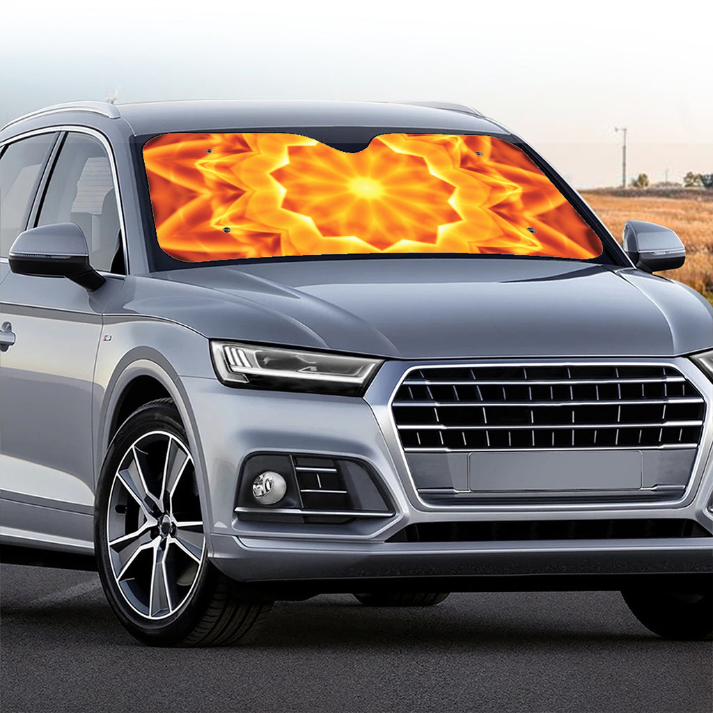 Flame Kaleidoscope Print Car Windshield Sun Shade