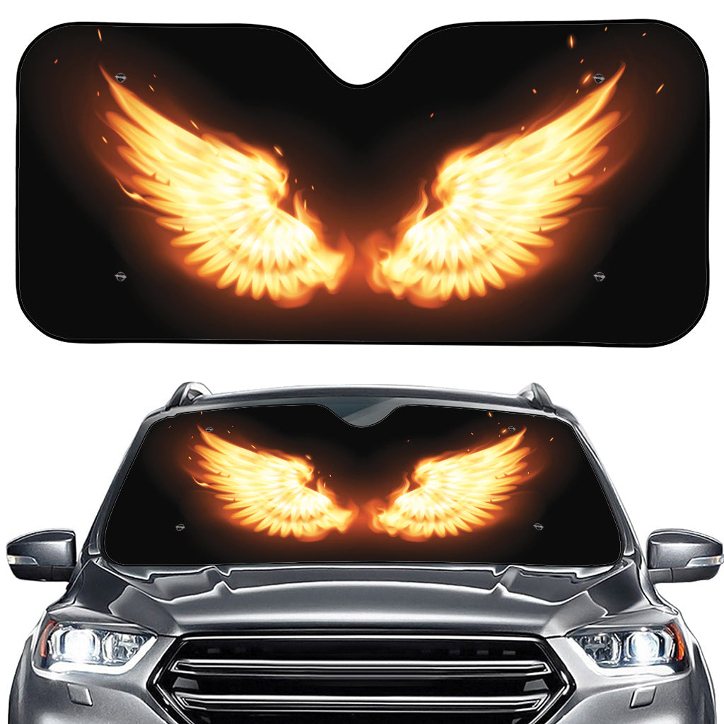 Flame Wings Print Car Windshield Sun Shade