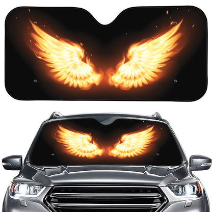 Flame Wings Print Car Windshield Sun Shade