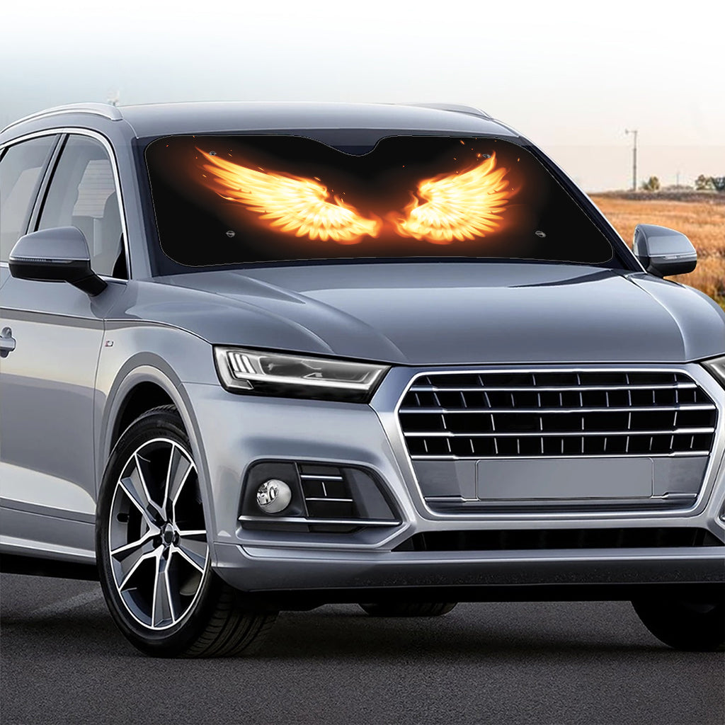 Flame Wings Print Car Windshield Sun Shade