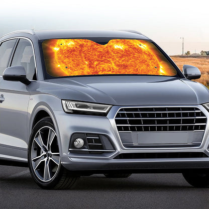 Flaming Sun Print Car Windshield Sun Shade