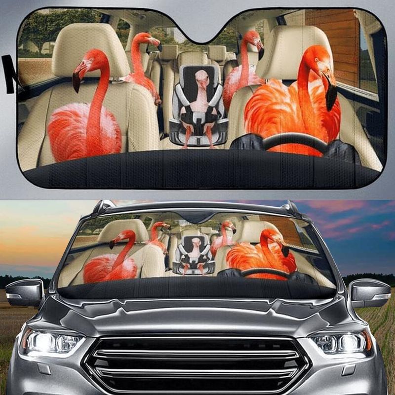 Flamingo Car All Over Printed 3D Sun Shade