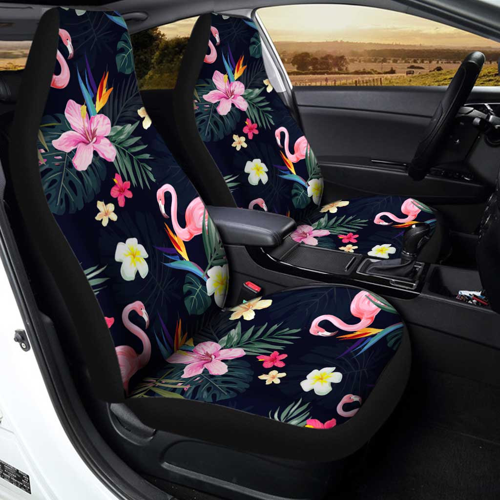 Flamingo Car Seat Covers Custom Beautiful Tropical Flamingo Car Accessories