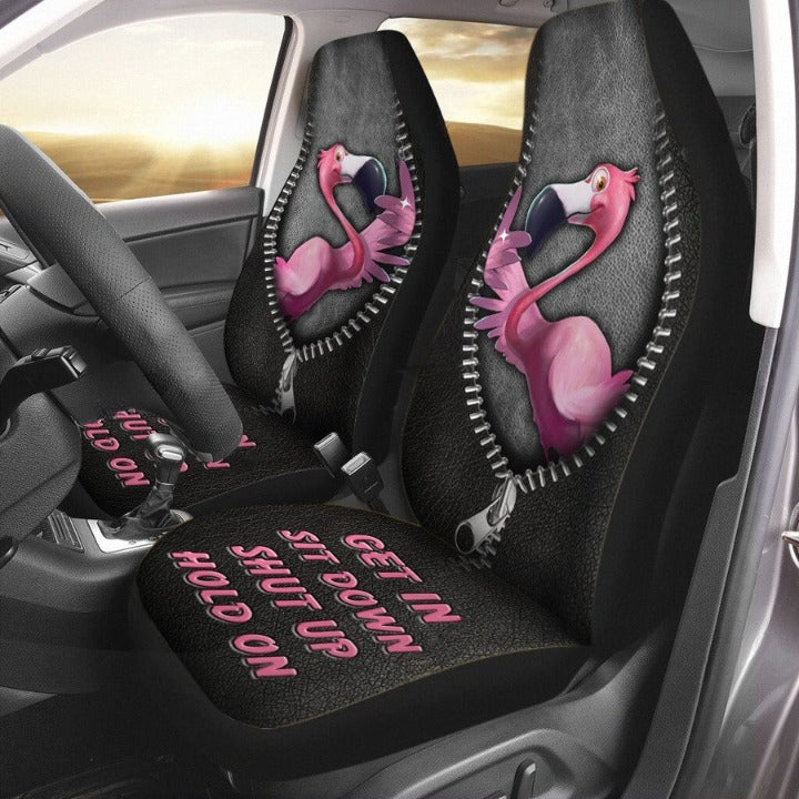Flamingo Get In Sit Down Shut Up Hold On Car Seat Covers
