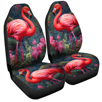 Flamingo Mixed Floral Car Seat Covers Custom Car Accessories
