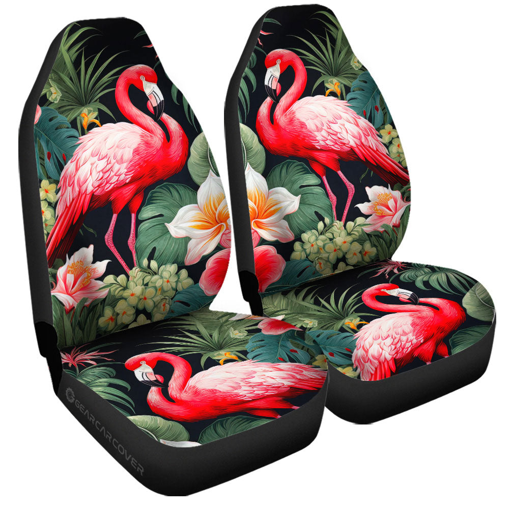 Flamingo Mixed Floral Car Seat Covers Custom Car Accessories