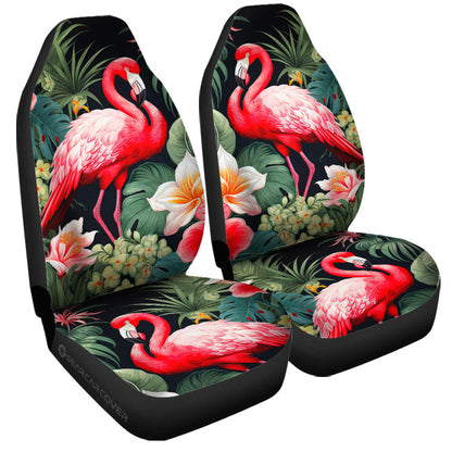 Flamingo Mixed Floral Car Seat Covers Custom Car Accessories