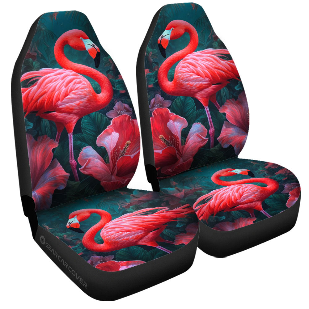 Flamingo Mixed Floral Car Seat Covers Custom Car Accessories