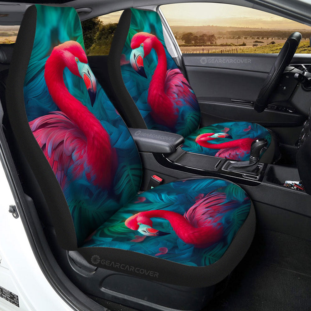 Flamingo Mixed Floral Car Seat Covers Custom Car Accessories