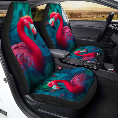 Flamingo Mixed Floral Car Seat Covers Custom Car Accessories
