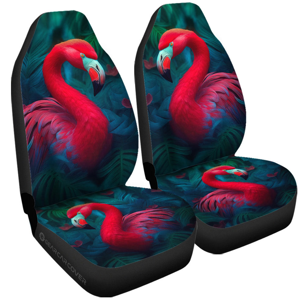 Flamingo Mixed Floral Car Seat Covers Custom Car Accessories
