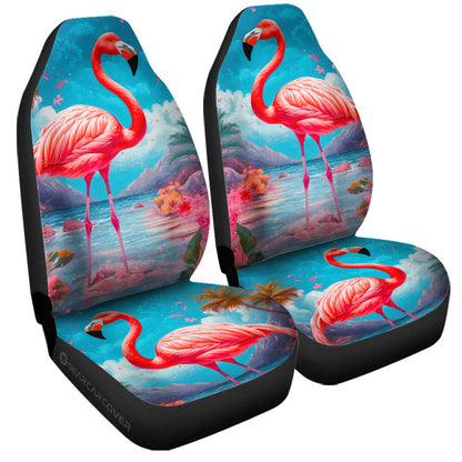 Flamingo Mixed Floral Car Seat Covers Custom Car Accessories