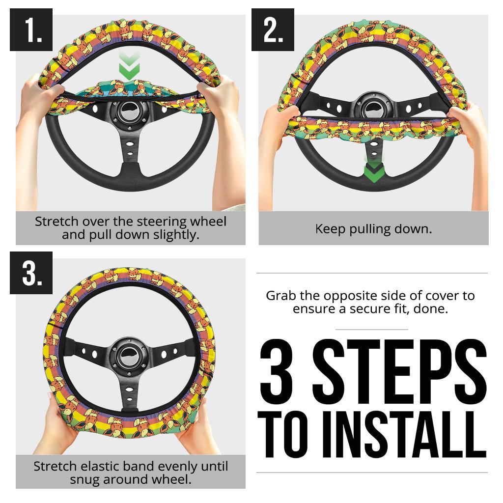 Flareon Anime Custom Car Steering Wheel Cover