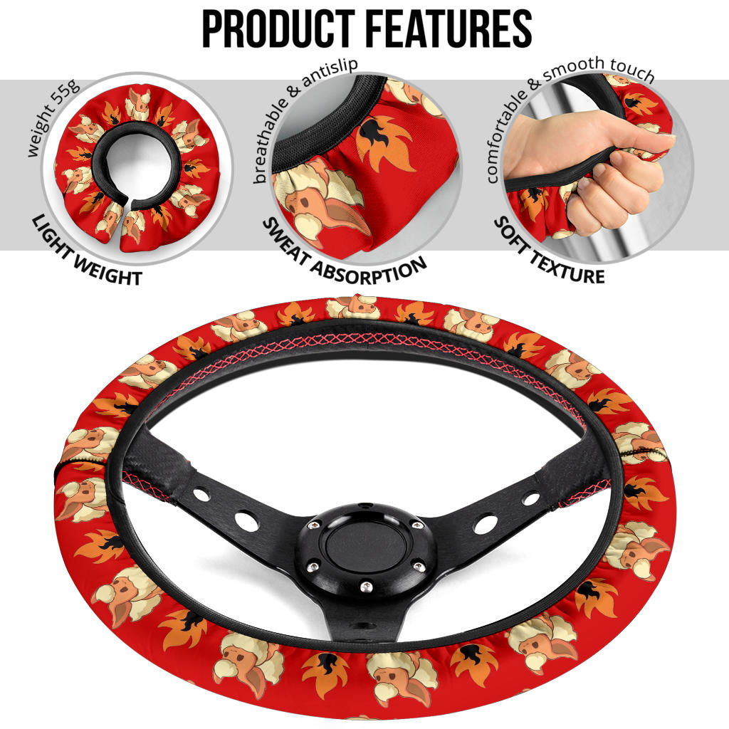 Flareon Eevee Evolution Car Steering Wheel Cover