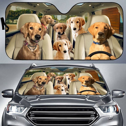 Flat Coat Goldendoodle Car All Over Printed 3D Sun Shade