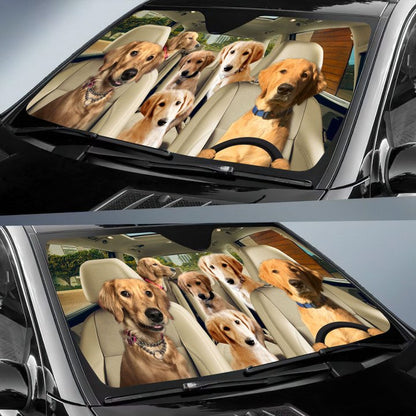 Flat Coat Goldendoodle Car All Over Printed 3D Sun Shade