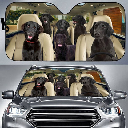 Flat Coated Retriever Car All Over Printed 3D Sun Shade