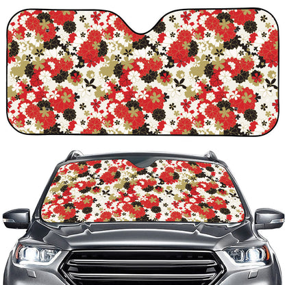 Floral Kimono Pattern Print Car Windshield Sun Shade