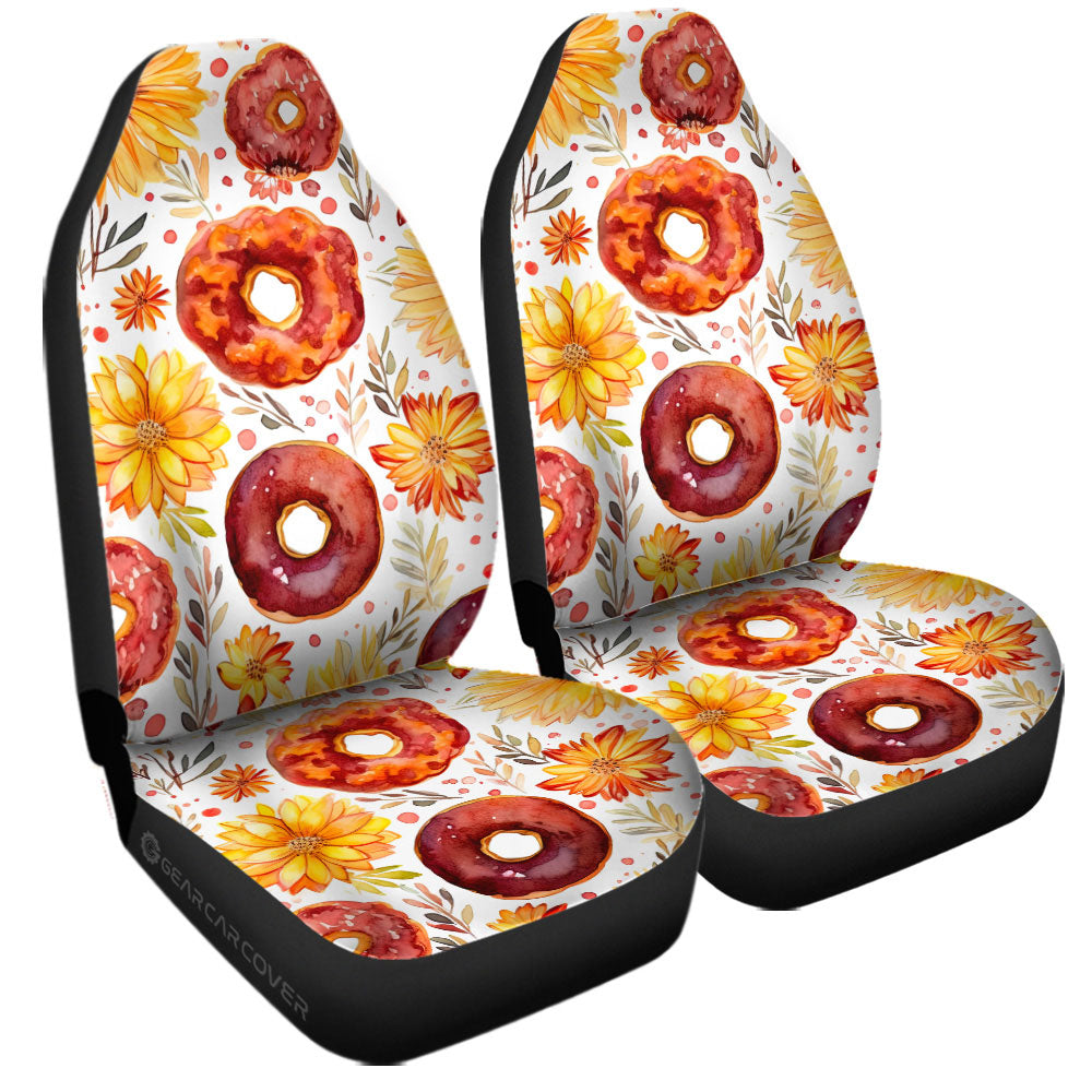 Flower Donuts Car Seat Covers Custom Girly Pattern Car Accessories