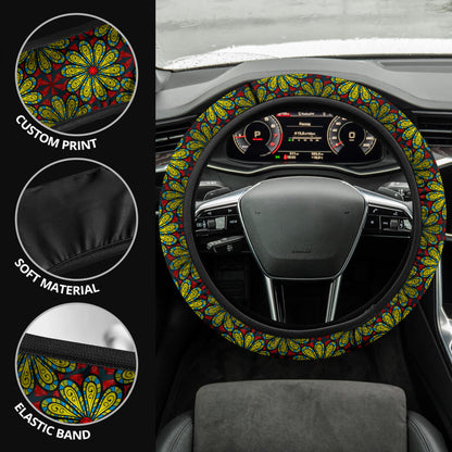 Flower Glass Premium Car Steering Wheel Cover