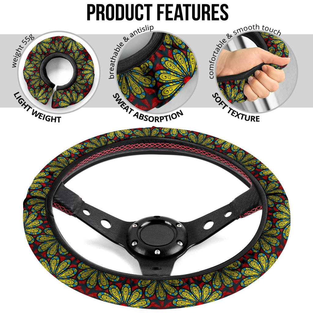 Flower Glass Premium Car Steering Wheel Cover