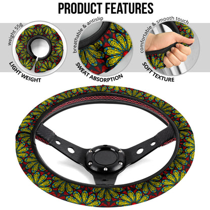 Flower Glass Premium Car Steering Wheel Cover