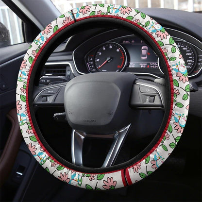Flower Patterns Anime Steering Wheel Cover