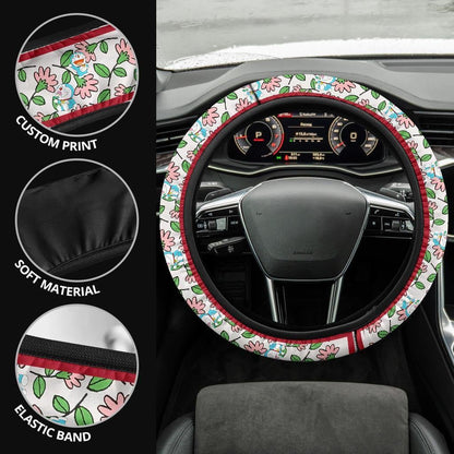 Flower Patterns Anime Steering Wheel Cover