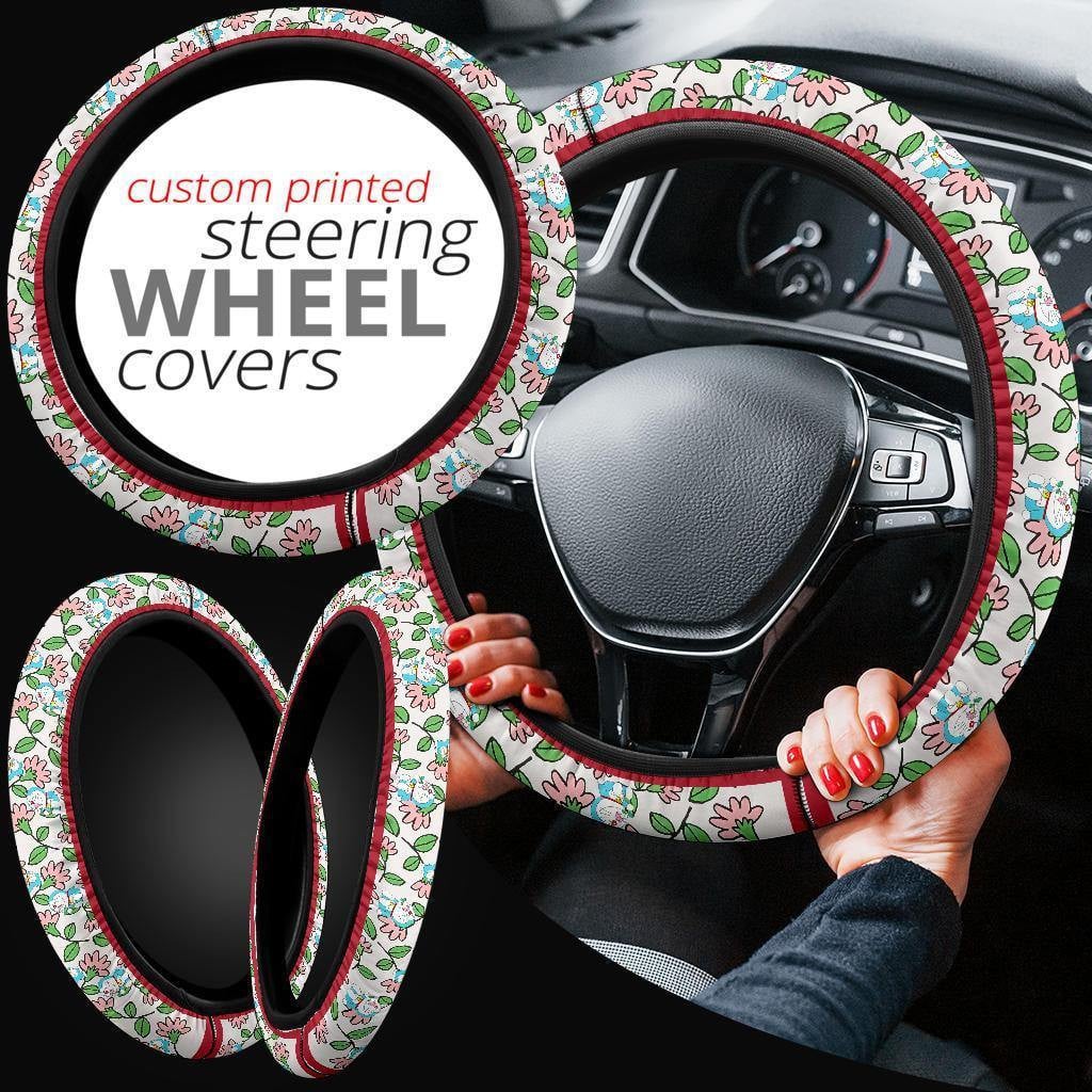 Flower Patterns Anime Steering Wheel Cover