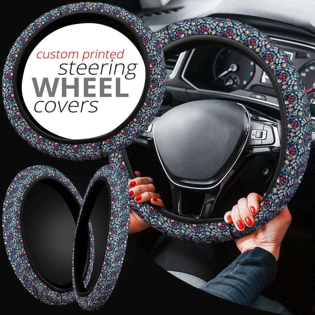 Flower Retro Premium Car Steering Wheel Cover