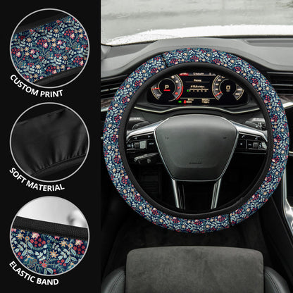 Flower Retro Premium Car Steering Wheel Cover