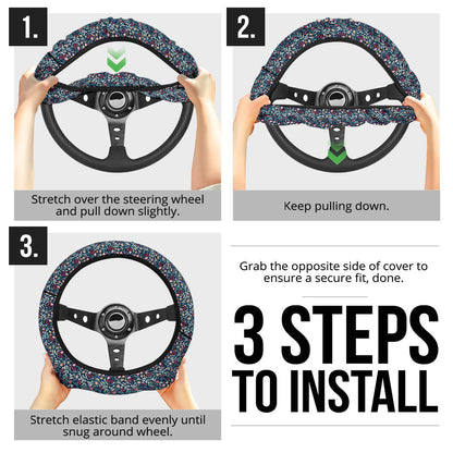Flower Retro Premium Car Steering Wheel Cover