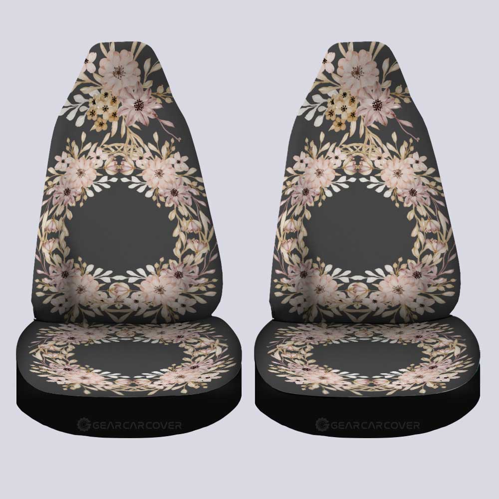 Flowers Car Seat Covers Custom Personalized Name Car Accessories