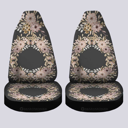 Flowers Car Seat Covers Custom Personalized Name Car Accessories
