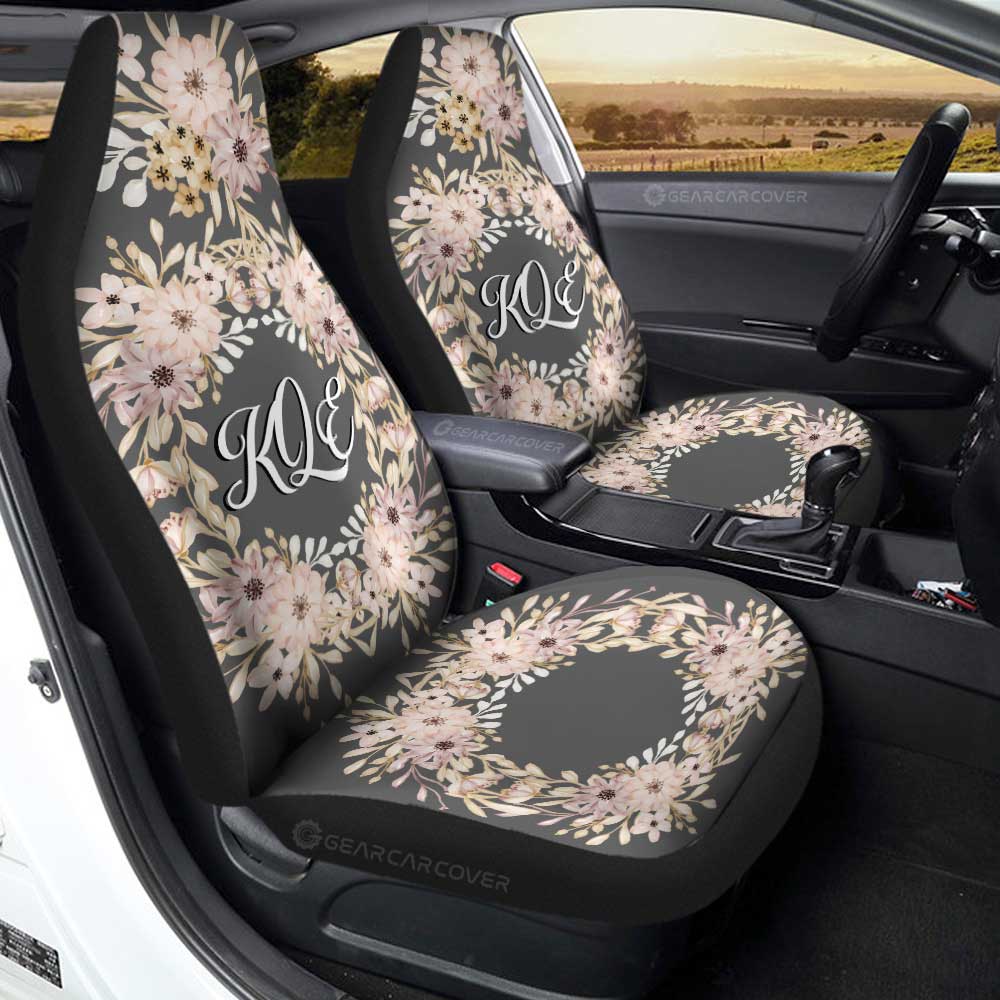 Flowers Car Seat Covers Custom Personalized Name Car Accessories