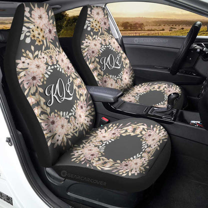 Flowers Car Seat Covers Custom Personalized Name Car Accessories