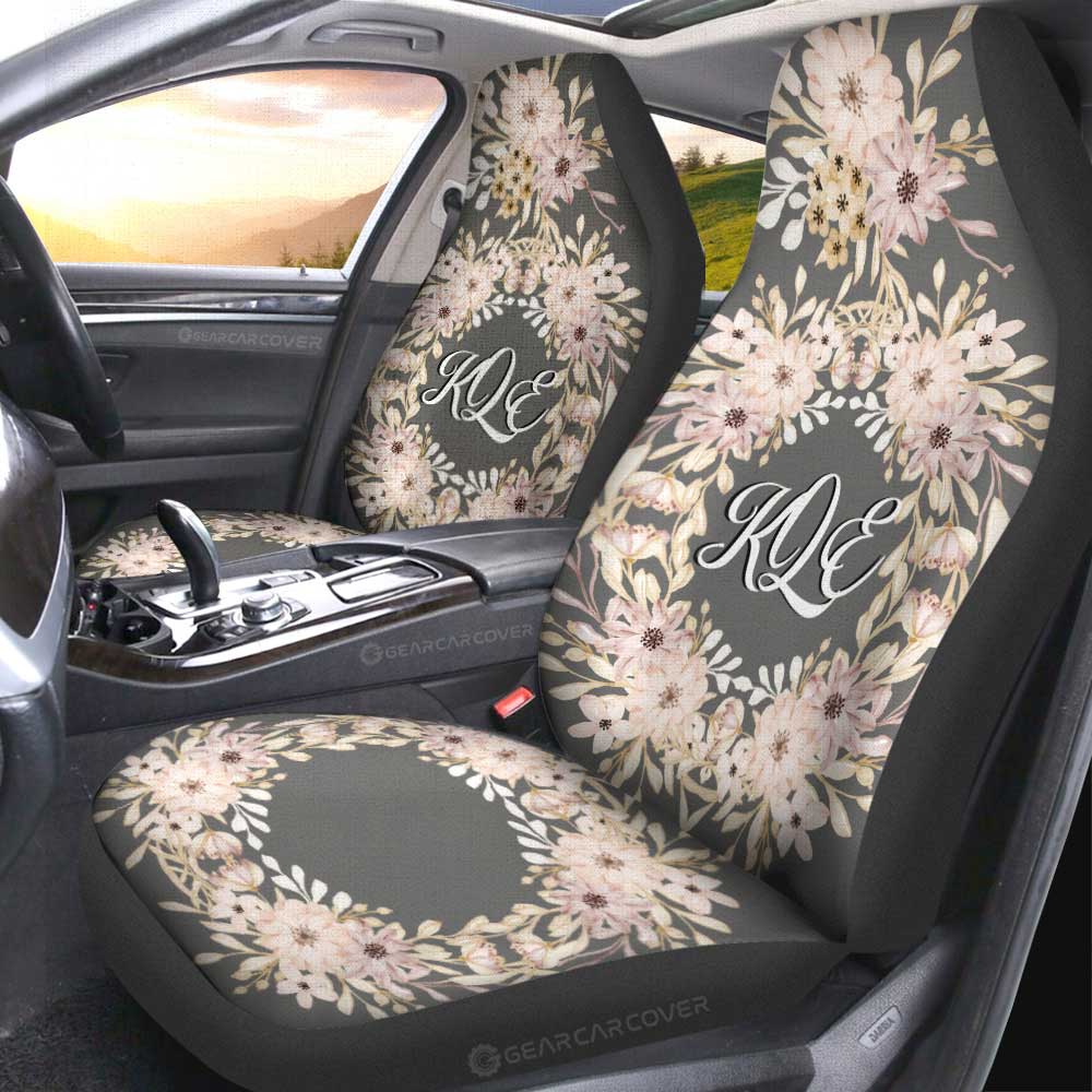 Flowers Car Seat Covers Custom Personalized Name Car Accessories