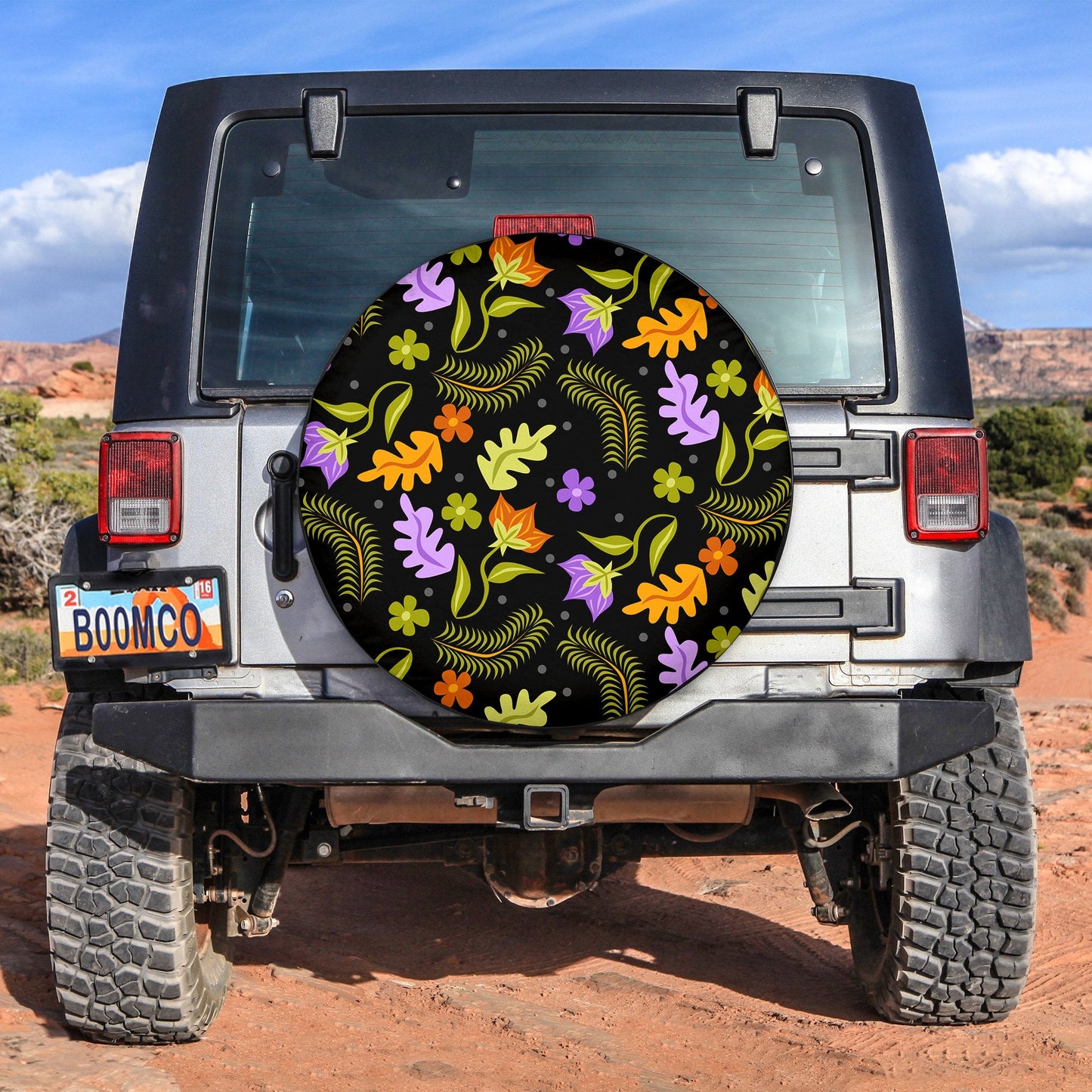 Flowers Spare Tire Cover