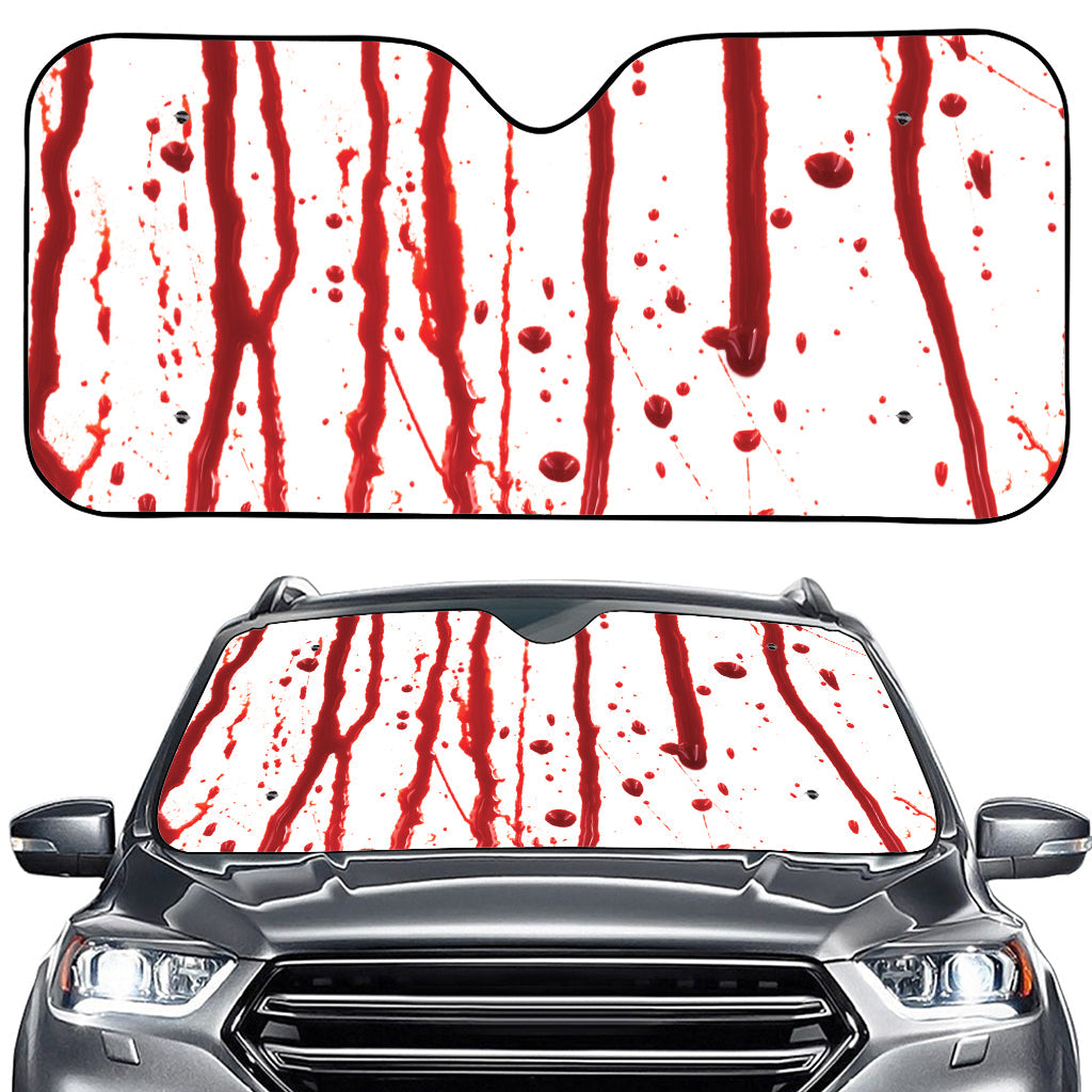 Flowing Red Blood Print Car Windshield Sun Shade
