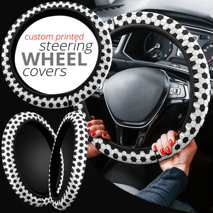 Football Soccer Ball Premium Car Steering Wheel Cover
