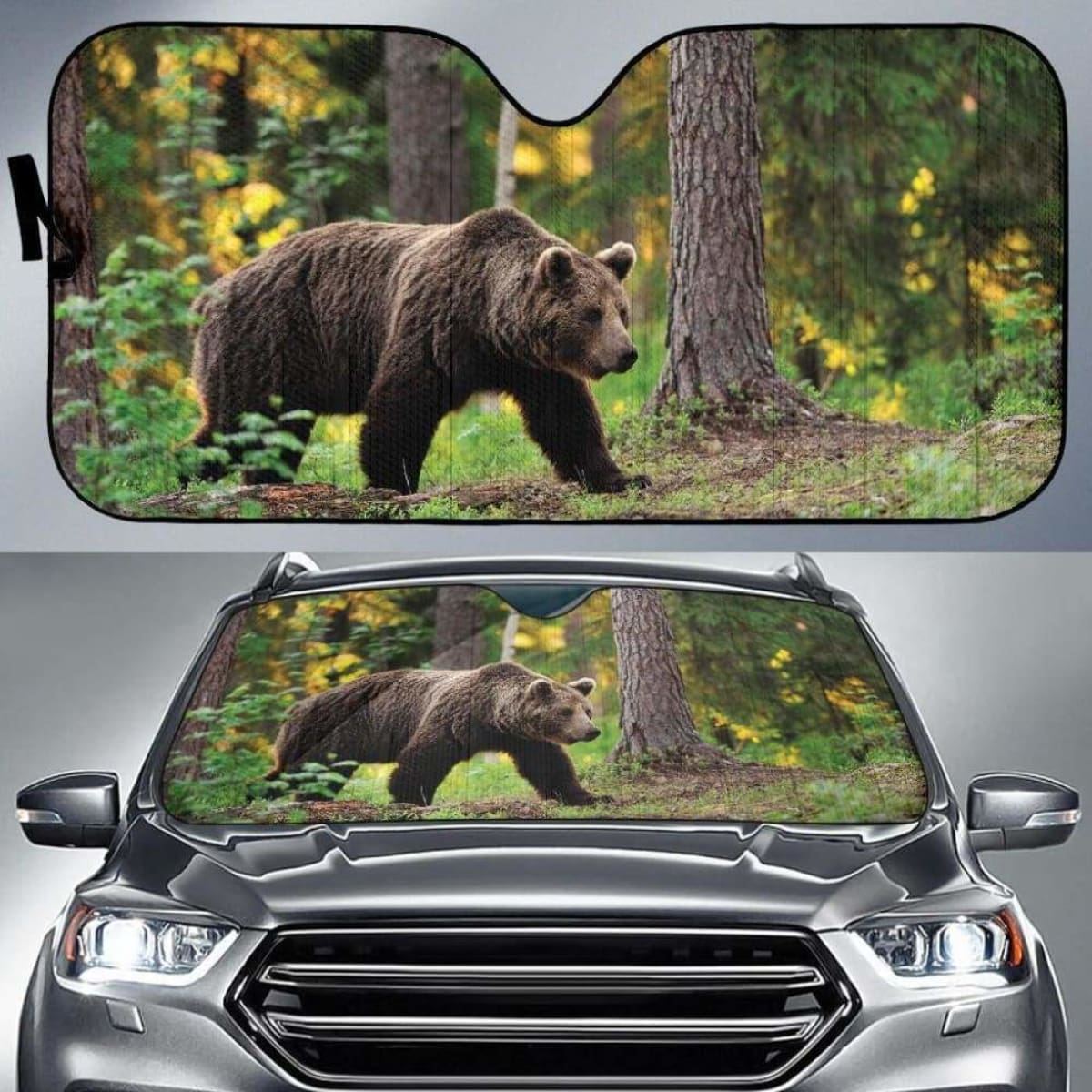 Forest Brown Bear Auto Sun Shades 918b Universal Fit