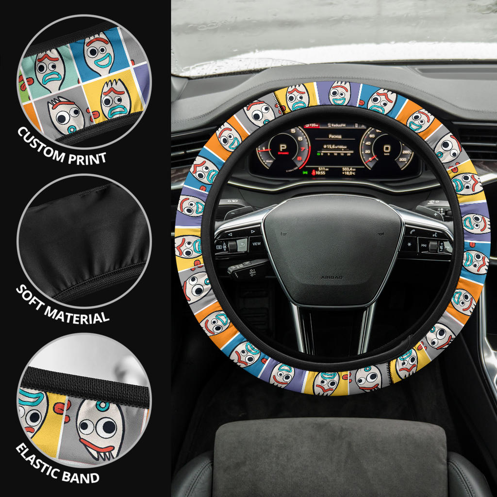 Forky Toy Story Premium Car Steering Wheel Cover